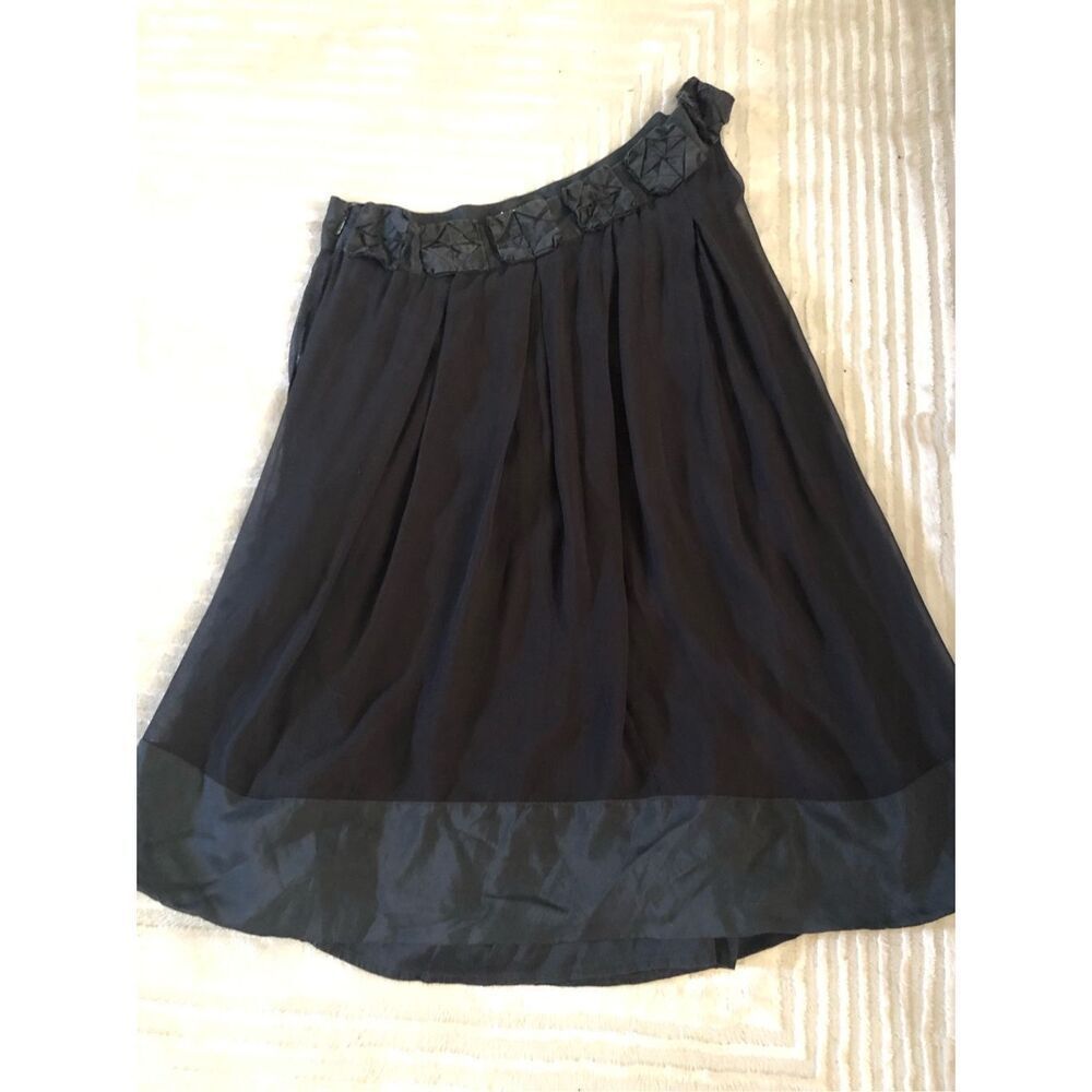 Bebe Black Silk One Shoulder Dress Embellished Neck Size S - Picture 5 of 11